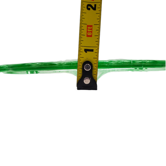 Jeannette Glass Green Depression 3-Footed Cake Plate Cherry Blossom Pattern Vtg - Picture 11 of 13